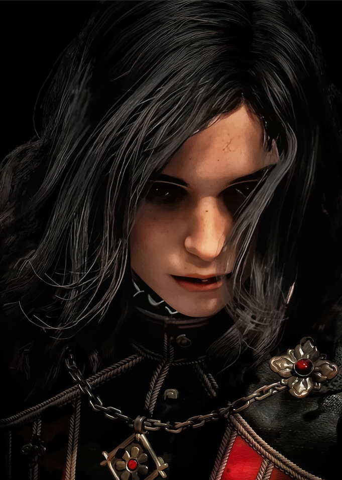 Gothic Woman with Dark Hair