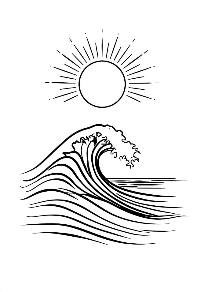 Sun and Wave Illustration