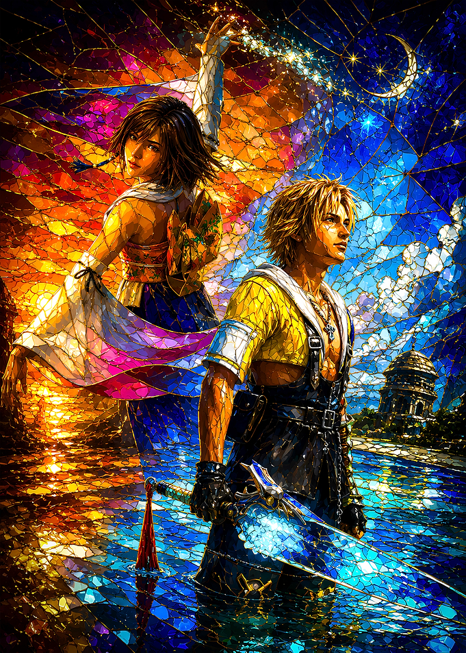 Final Fantasy X Stained Glass Art