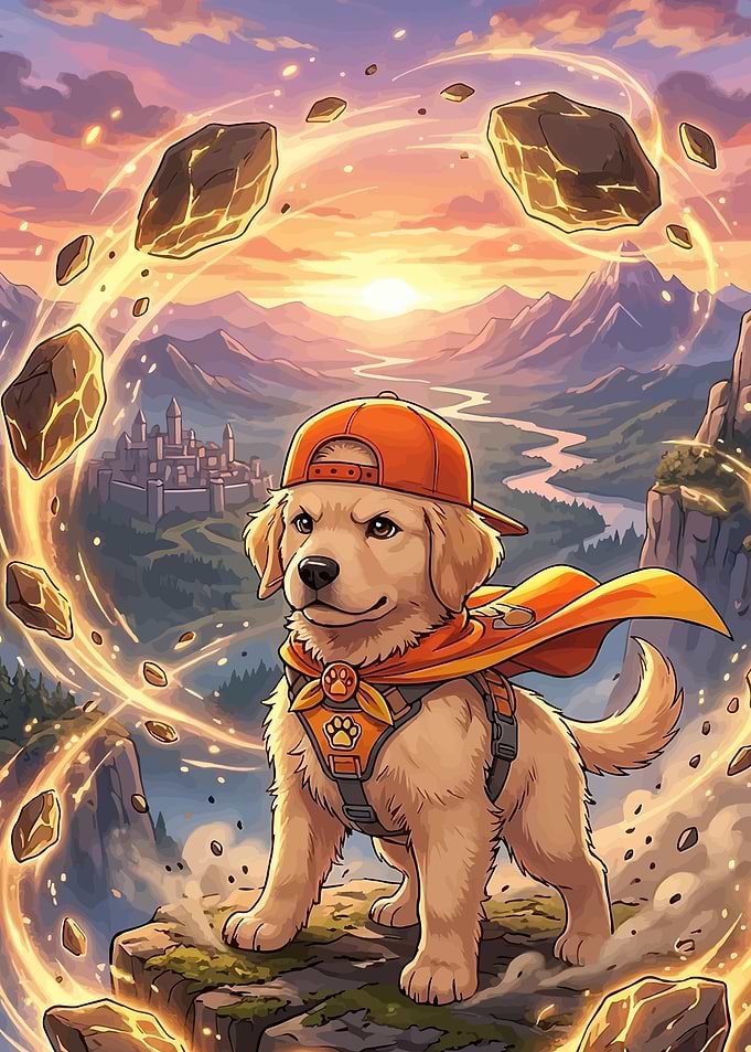 Super Dog with Magic Rocks