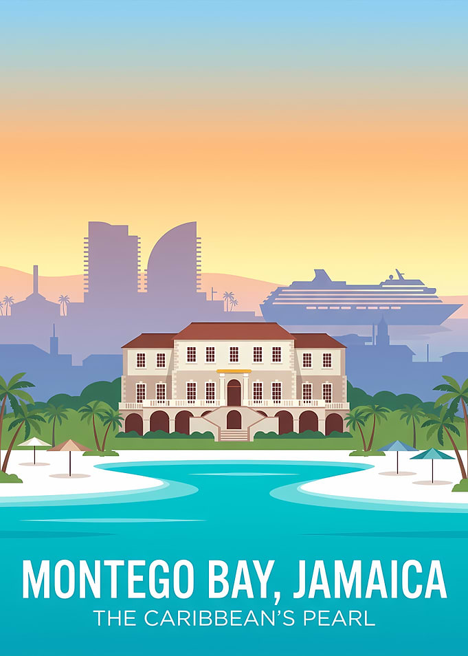 Montego Bay Jamaica Travel Poster