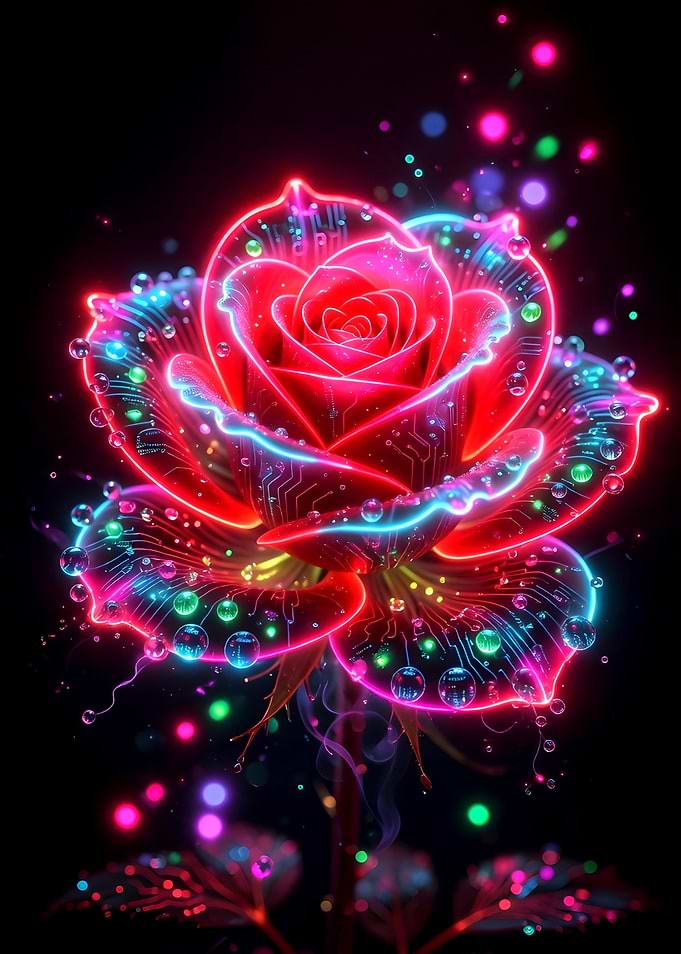 Neon Cyberpunk Rose