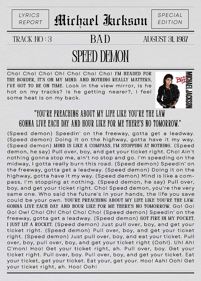 Michael Jackson Speed Demon