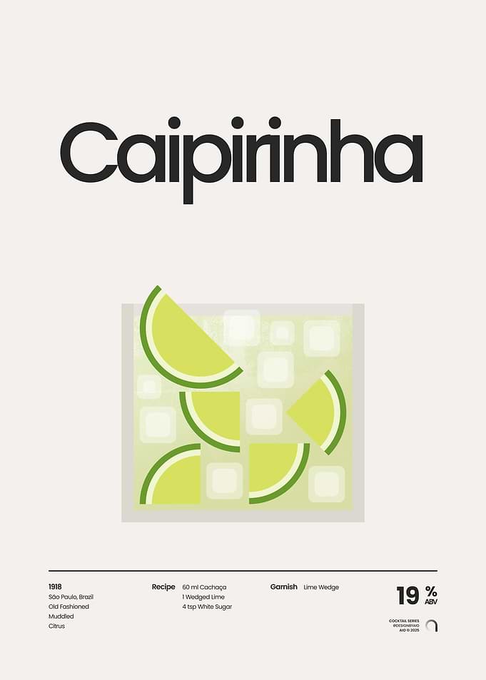 Caipirinha Cocktail Poster