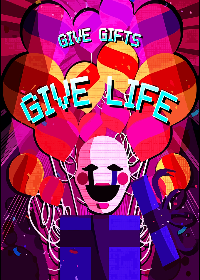 Puppet with Gifts and Balloons