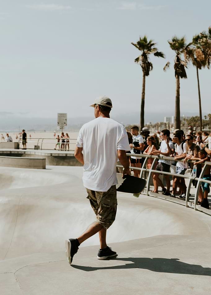 Skateboarder at Venice Beach Skatepark
