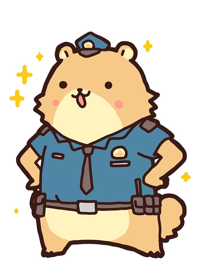 Cute Cartoon Police Dog