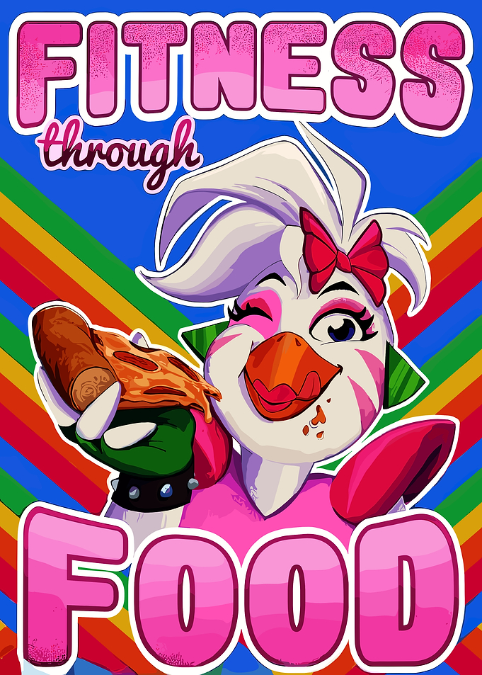 Glamrock Chica with Pizza and Hot Dog