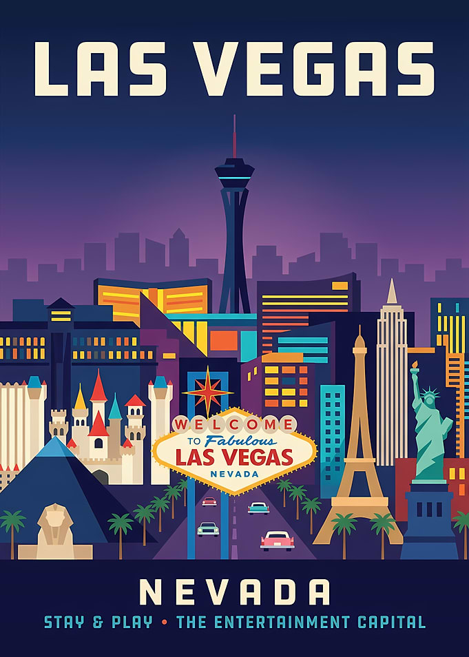 Las Vegas Nevada Skyline Poster