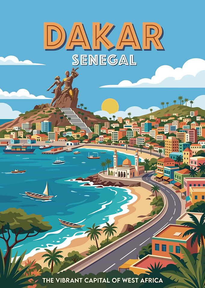Dakar, Senegal Travel Poster