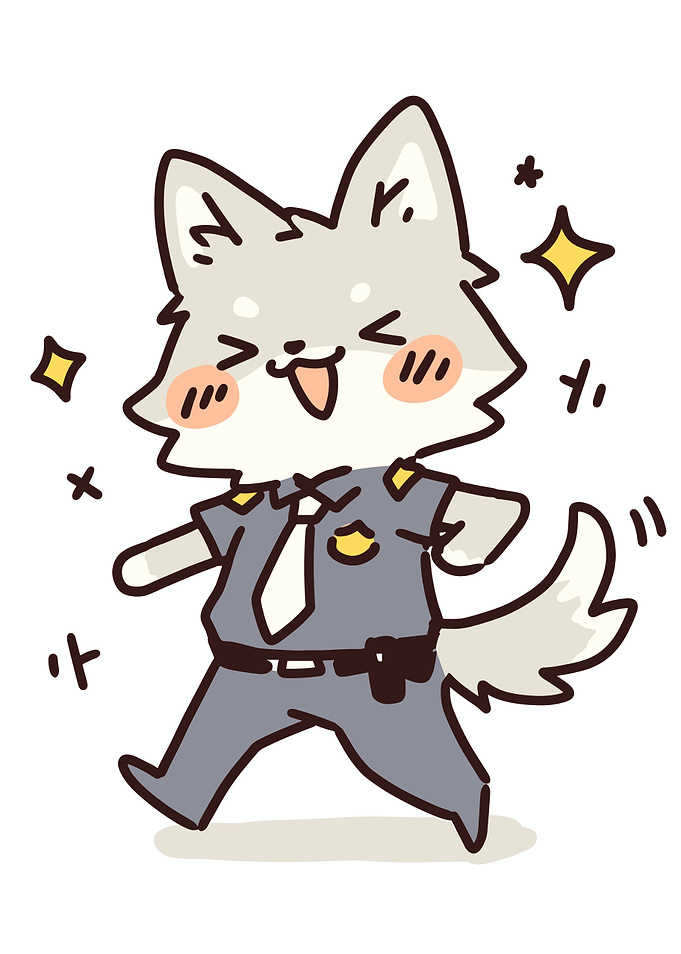 Cute Wolf Police Officer Dancing
