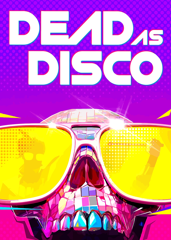 Dead as Disco Skull with Sunglasses