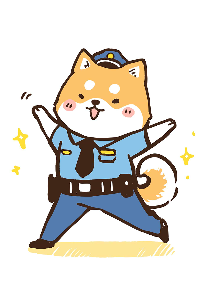 Cute Shiba Inu Police Officer