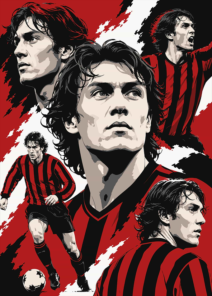 Paolo Maldini Soccer Art