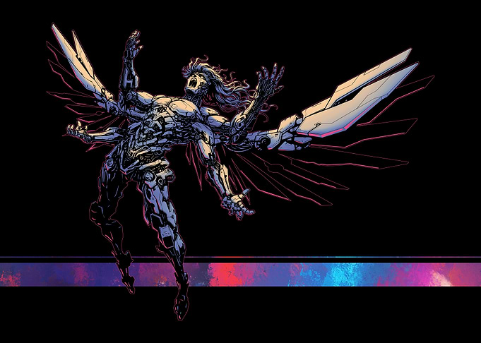 Cybernetic Angel with Multiple Arms