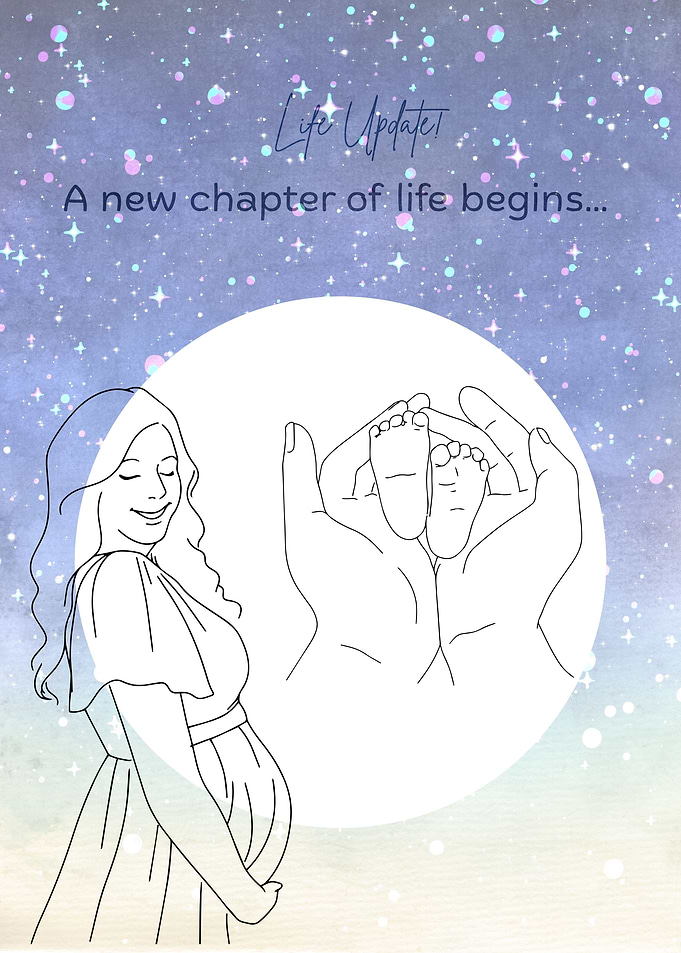 Pregnancy Announcement with Baby Feet