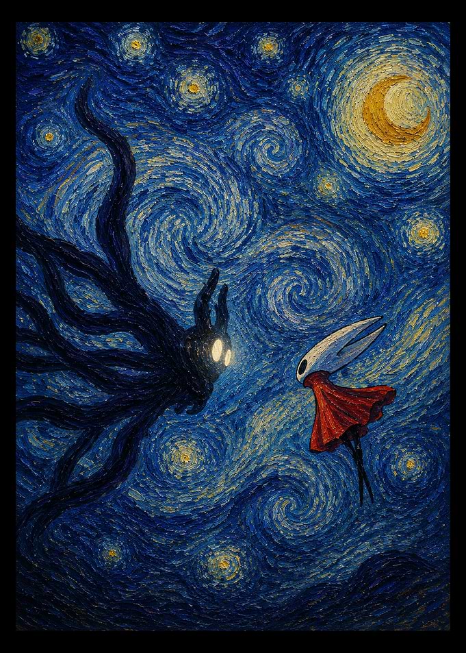 Hollow Knight Starry Night Painting