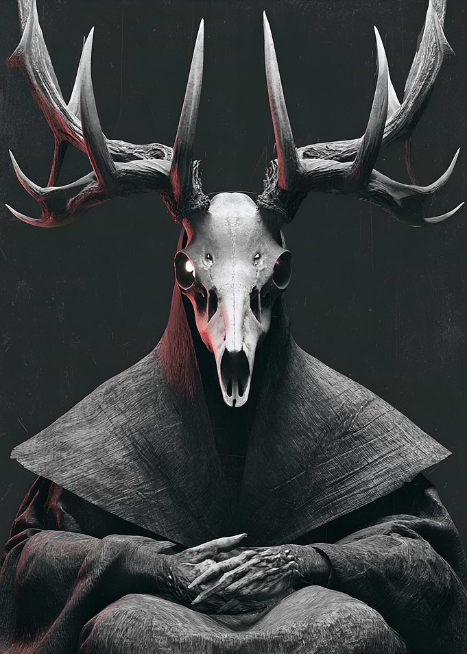 Mysterious Deer Skull Figure