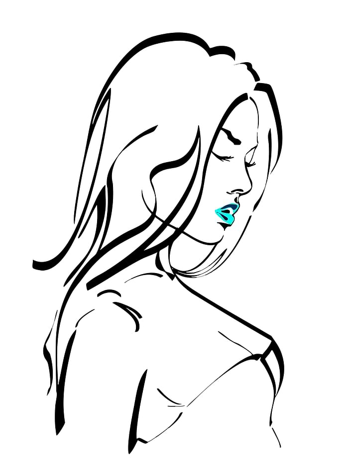 Woman with Blue Lips Sketch