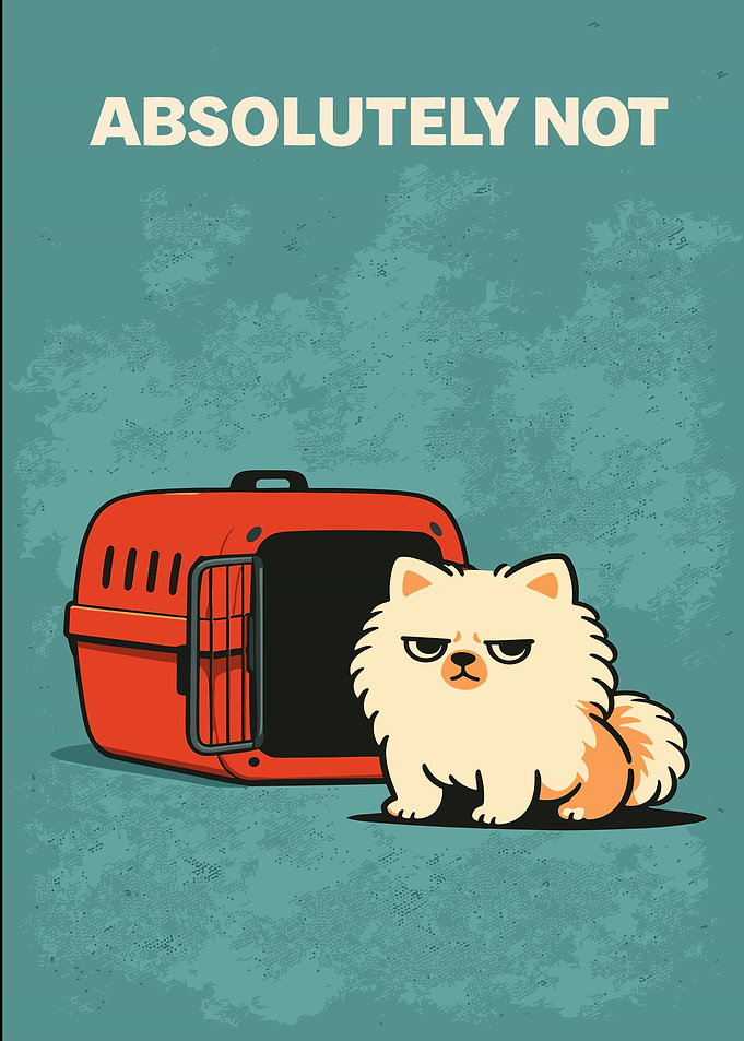 Funny Grumpy Dog Refuses Carrier