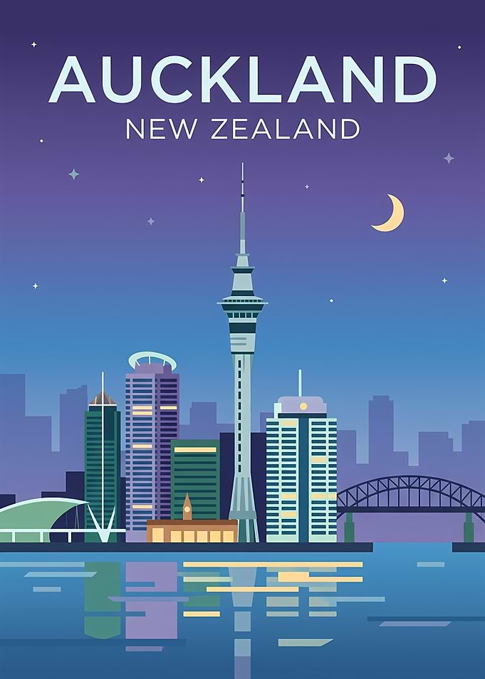 Auckland Skyline at Night