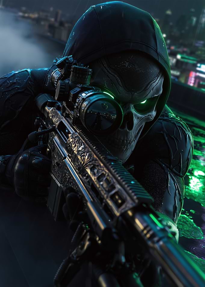 Skull Sniper in Neon City
