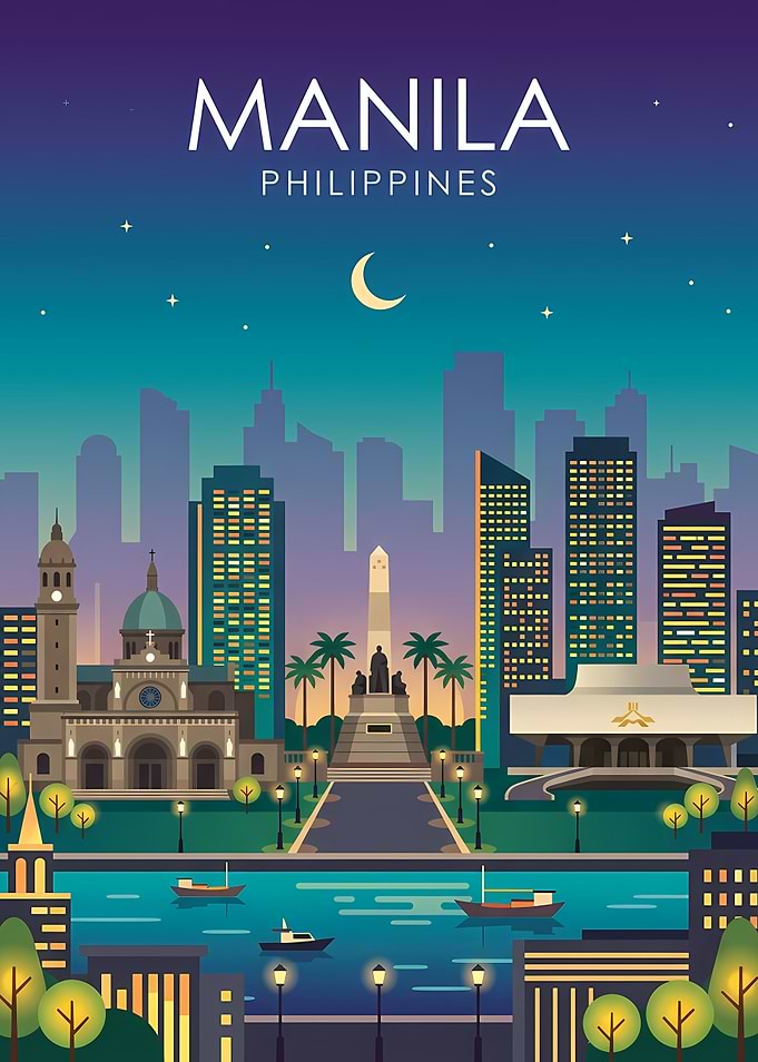 Manila Philippines Skyline at Night