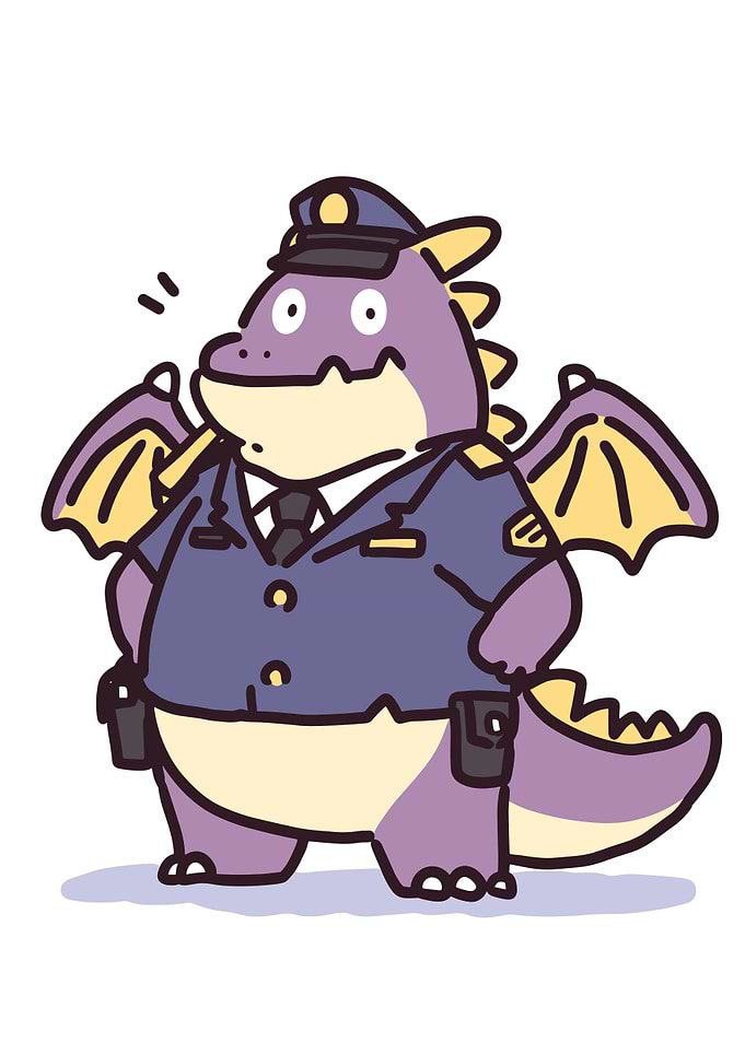 Cute Dragon Police Officer