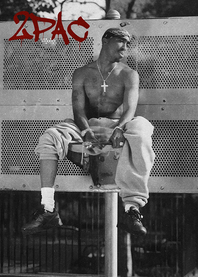 2Pac Sitting on a Bench