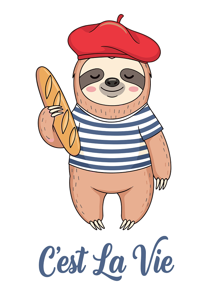 French Sloth with Baguette