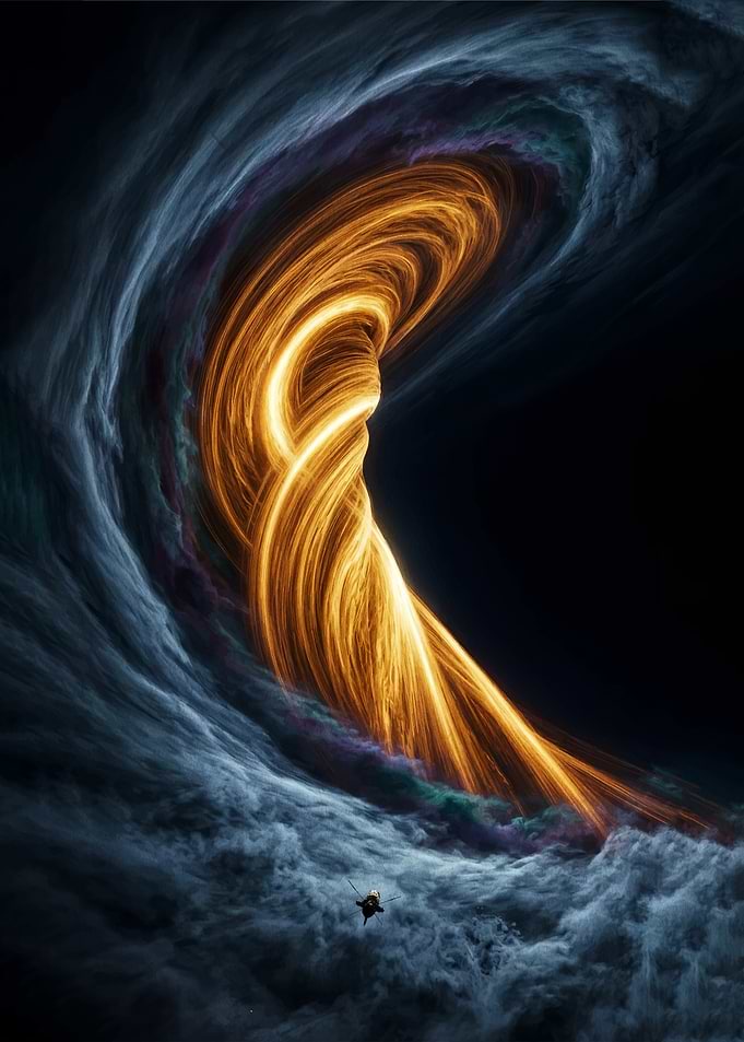 Cosmic Vortex with Spaceship