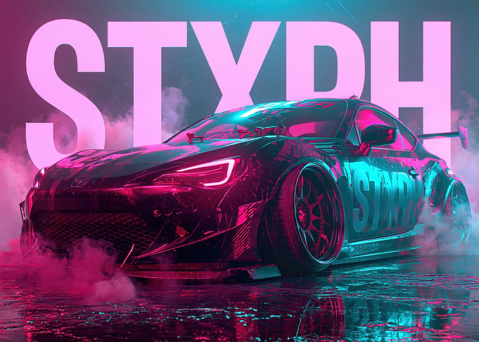 Cyberpunk Car with Neon Lights