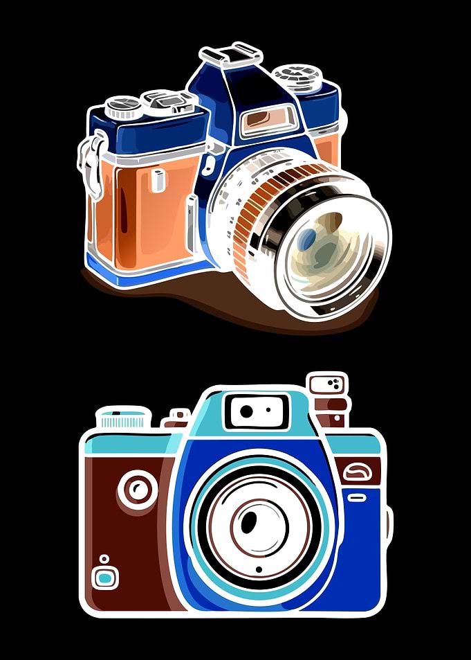 Retro Cameras Illustration