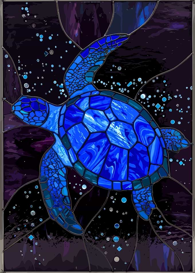 Stained Glass Sea Turtle