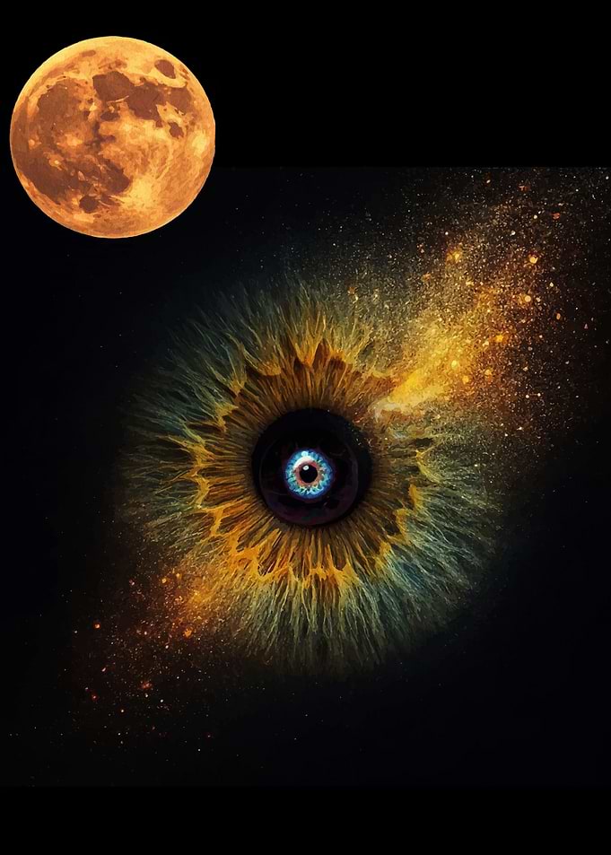 Cosmic Eye and Moon