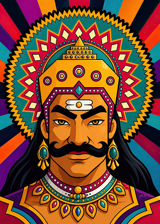 Vibrant Portrait of an Indian King