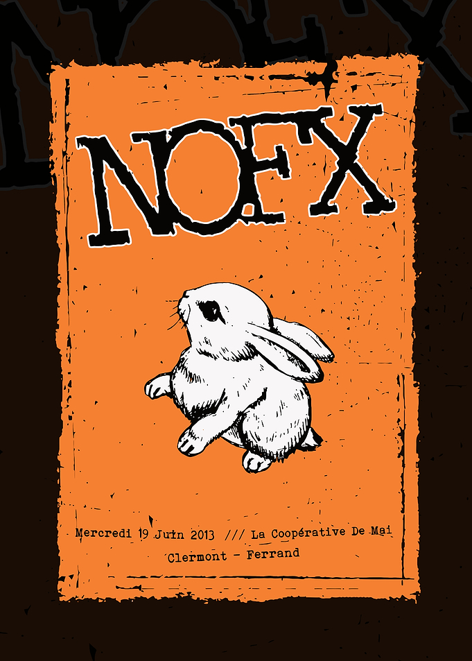 NOFX concert poster with rabbit