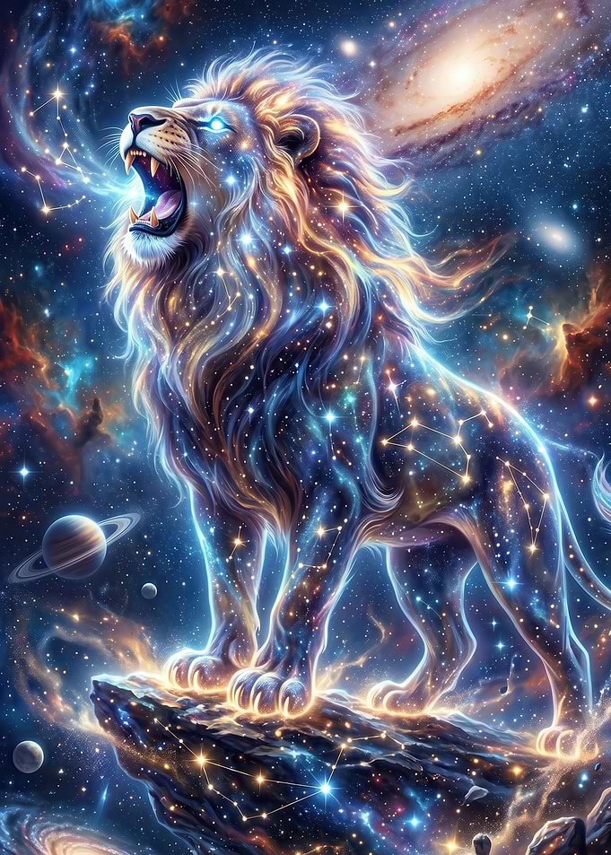 Cosmic Lion Roaring in Space