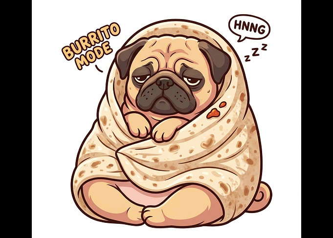 Pug Burrito Mode Sleeping