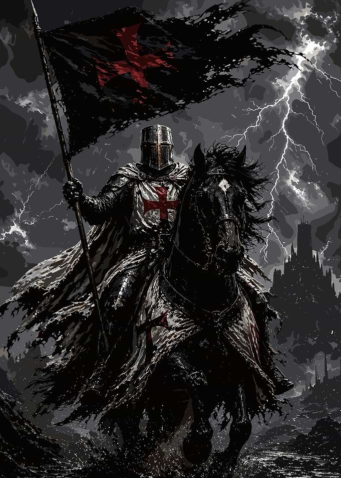 Knight on Horseback with Flag