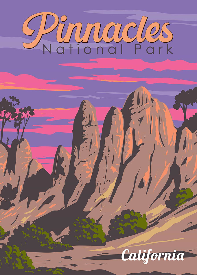 Pinnacles National Park Vintage Poster