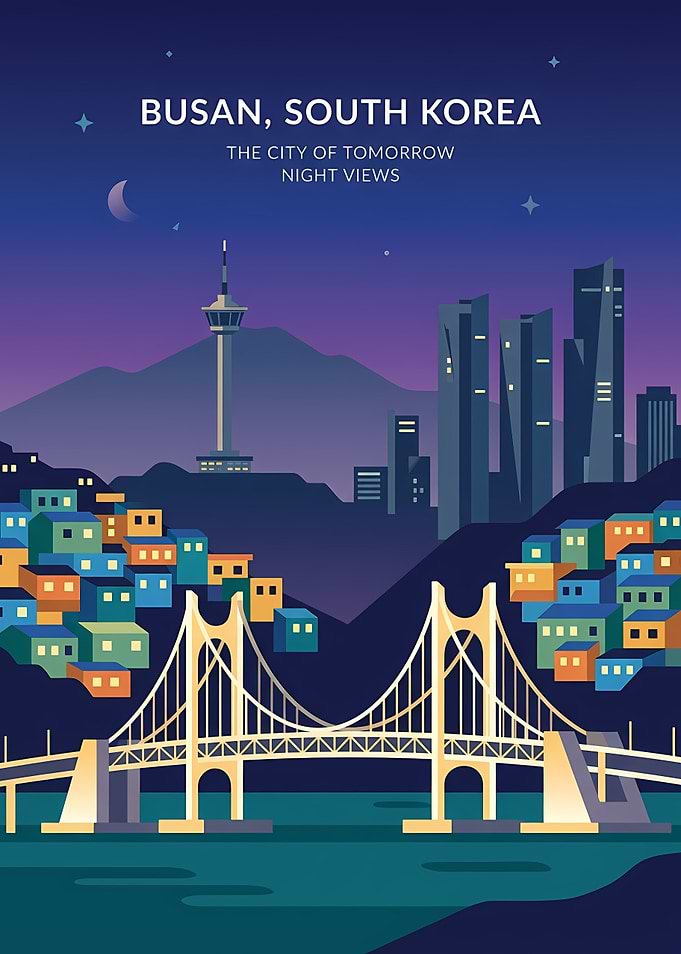 Busan, South Korea Night View