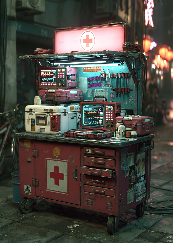 Cyberpunk Medical Station