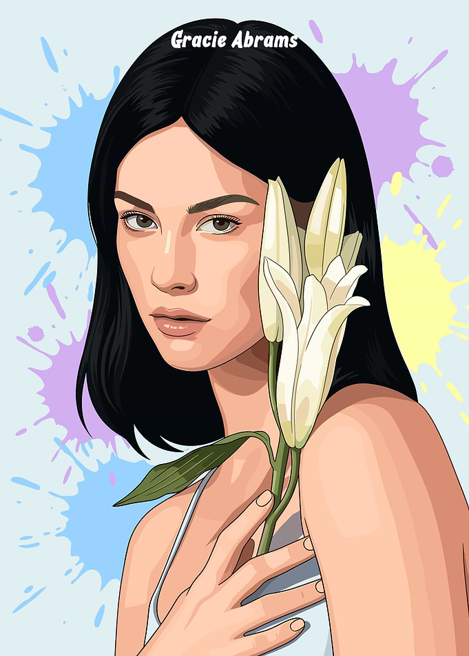 Gracie Abrams with White Lilies