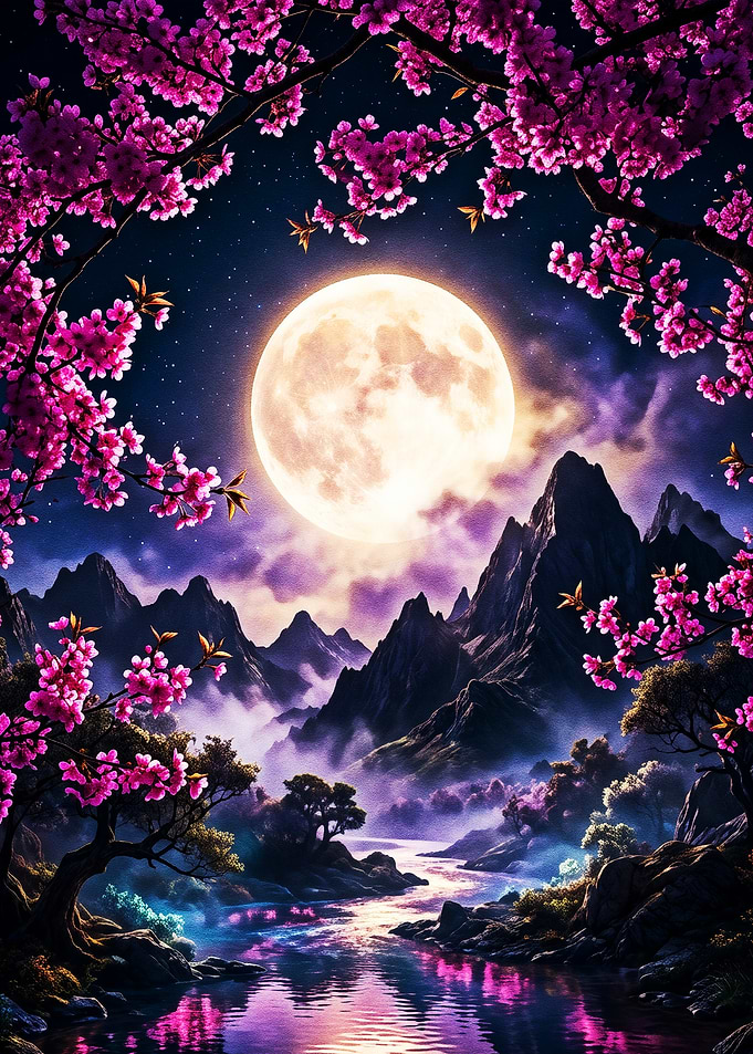 Celestial Cherry Blossoms Dreamscape
