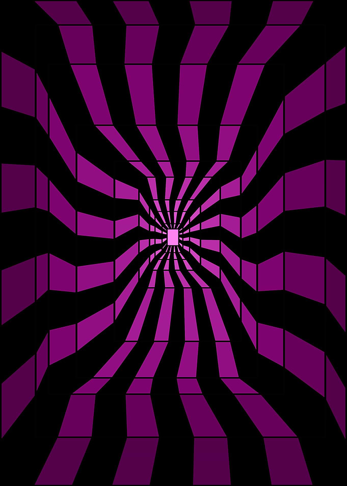 Abstract Purple and Black Geometric Tunnel