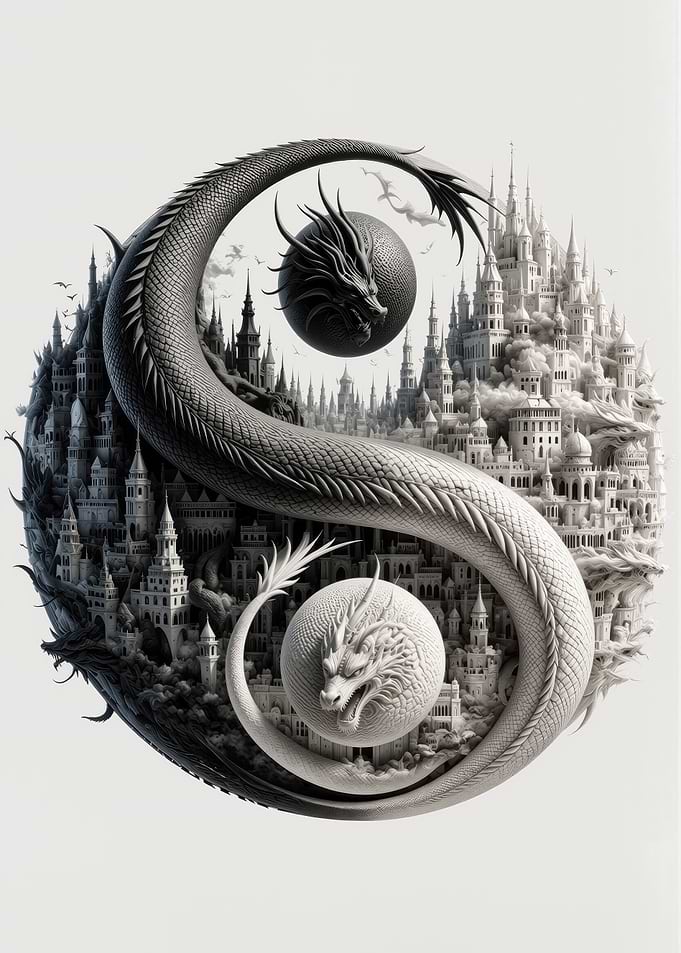 Yin Yang Dragon Fantasy City
