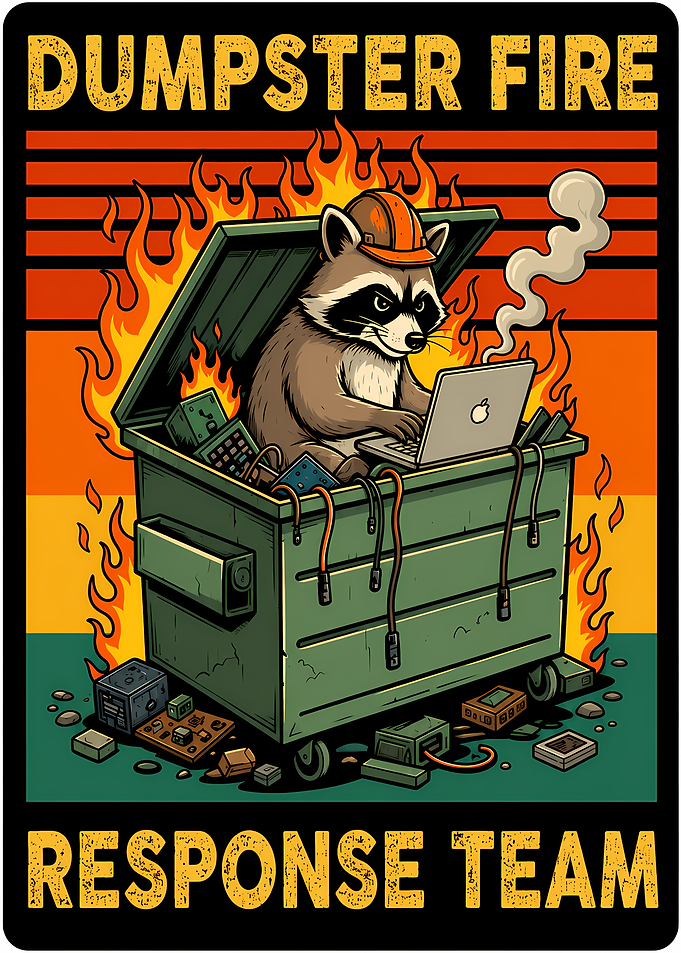 Dumpster Fire Response Team Raccoon
