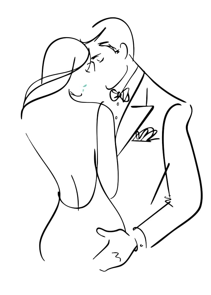 Couple Embracing with a Tear