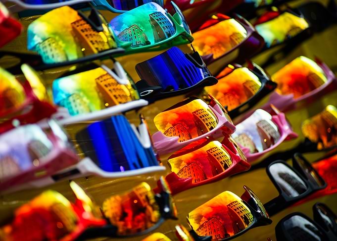 Colorful Sport Sunglasses Display